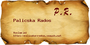 Palicska Rados névjegykártya